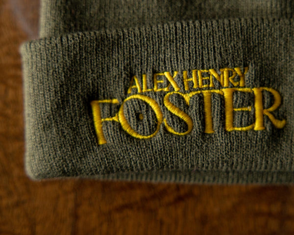 “Glowing Let Go” Knit Beanie (Olive Green)